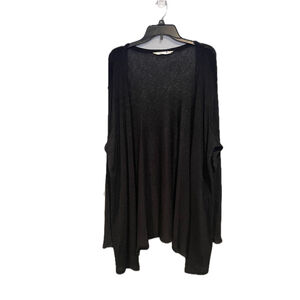 Riders by Lee Black Long Sleeve Open Front Knit Rayon Cardigan Plus Size XL